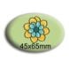 100 badges magnétiques ovales 65mm x 45 mm