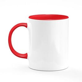 Mug bicolore blanc et rouge à personnaliser