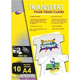 Transfert jet d'encre T.clair 50 feuilles A4