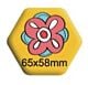 100 badges épingles héxagonales 65mm x 58mm