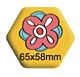100 badges magnétiques hexagonales 65mm x 58mm