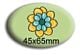 100 badges magnétiques ovales 65mm x 45 mm