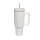 Gobelet thermos en inox 1,2 L sublimable – Blanc brillant avec anse et paille (40oz)
