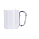 Mug Métal Blanc Anse Mousqueton Argent