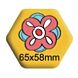 100 badges magnétiques hexagonales 65mm x 58mm