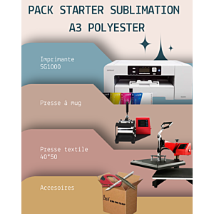 Pack Starter Sublimation A3 Polyester – Imprimante SG1000 + Presse à Mugs + Presse Textile 40x50 + Accessoires