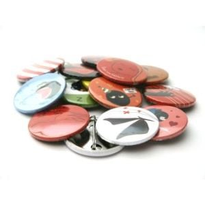 100 badges vierges 50mm avec épingle
